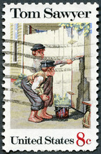 USA - 1972: Shows Tom Sawyer By Norman Rockwell (1894-1978)