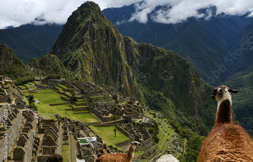 Board z aluminiowym obramowaniem Widok machu picchu