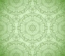 Poster - Seamless wallpaper with floral ornament