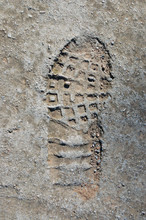 Footprint On Concrete Texture