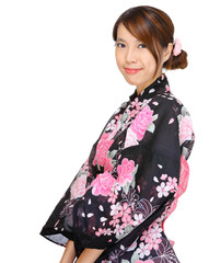 Canvas Print - japanese kimono woman