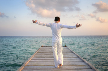 Enjoying pure freedom | Man on a jetty