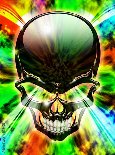 Teschio Psichedelico Colori-Psychedelic Skull Colors