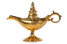 Magic Aladdin's Genie Lamp Isolated On White