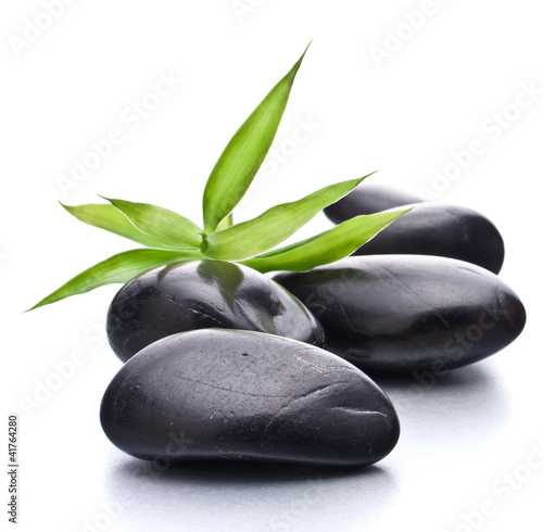 Naklejka - mata magnetyczna na lodówkę Zen pebbles. Stone spa and healthcare concept.