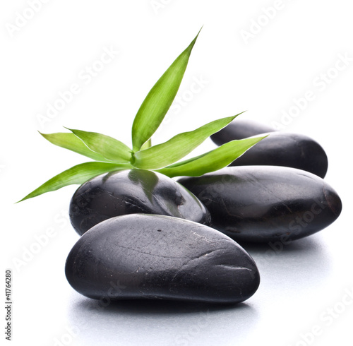 Naklejka - mata magnetyczna na lodówkę Zen pebbles. Stone spa and healthcare concept.