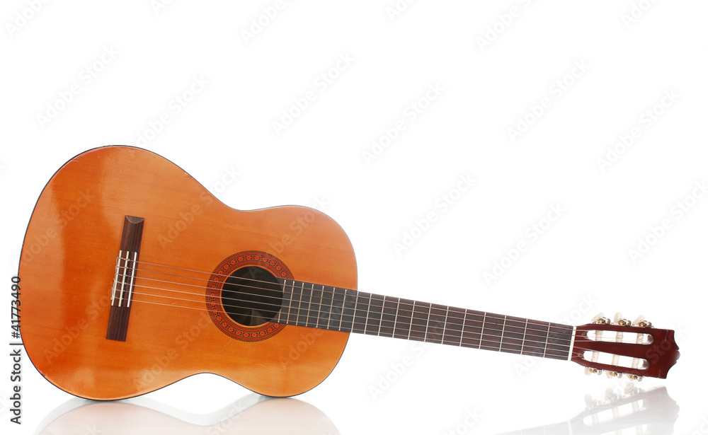 retro guitar isolated on white