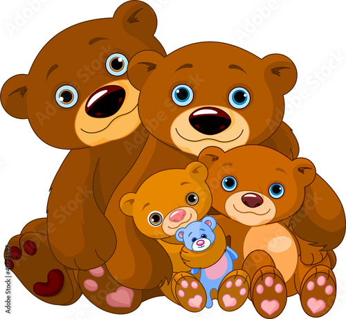 Naklejka ścienna Bear family