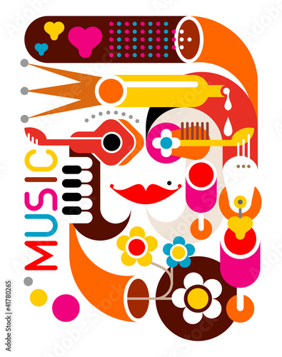 Naklejka dekoracyjna Music - vector poster