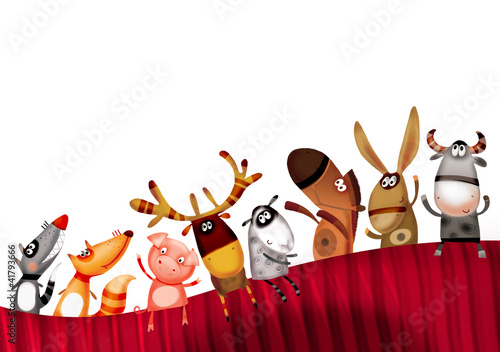 Obraz Dibond Animal set background