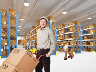 Wall Mural - worker in warehouse