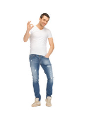 Poster - handsome man showing ok sign