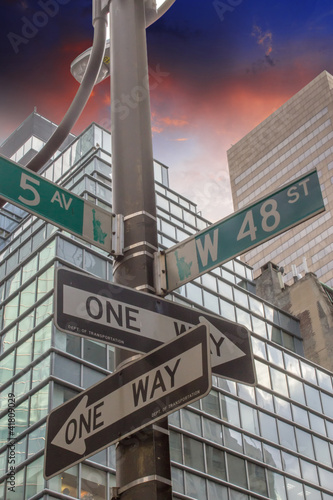 Fototapeta na wymiar Street signs indicating Roads intersection