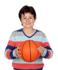 Sticker - Adorable boy with a basket ball