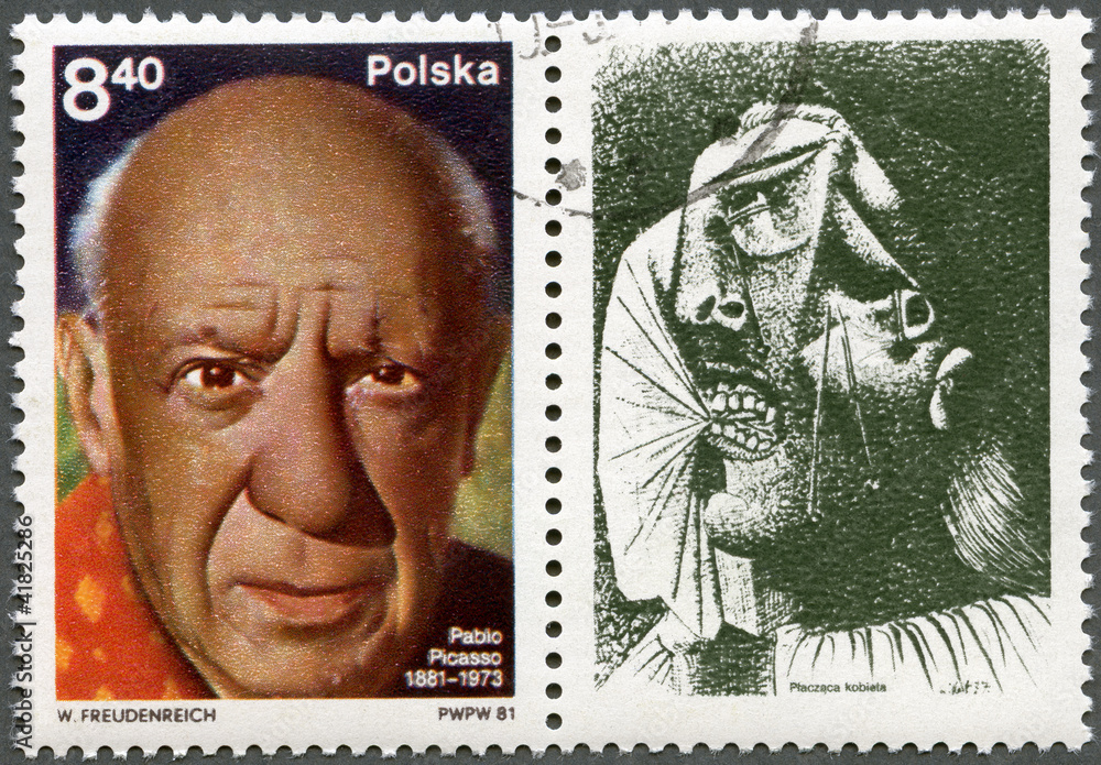 POLAND - 1981: shows Pablo Picasso (1881-1973), artist - obrazy, fototapety, plakaty 