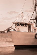 Old Shimp Boat In Florida Marina