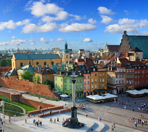 Naklejka na drzwi Warsaw castle square