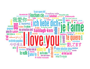 Wall Mural - “I LOVE YOU” Tag Cloud (love romance card heart valentine’s day)
