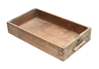 Wall Mural - Vintage wooden cabinet drawer isolated on white background