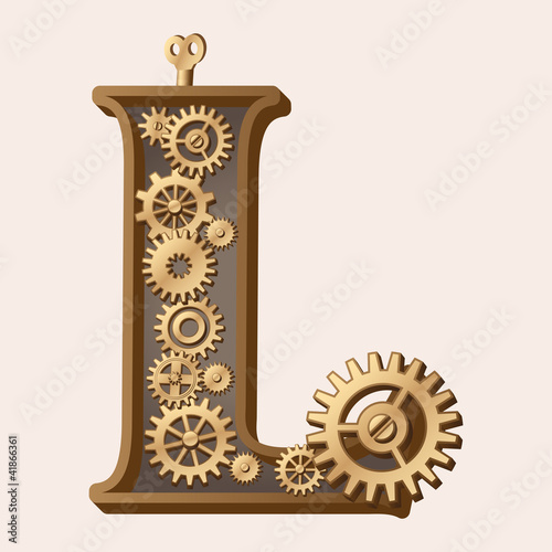 Board z aluminiowym obramowaniem Alfabet mechaniczny