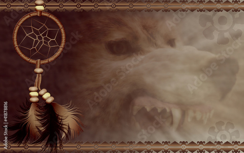 Obraz na płótnie canvas Dreamcatcher z zły wilk