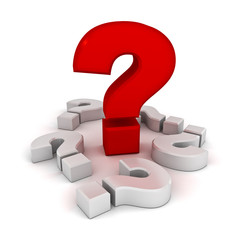 Leinwandbilder - Big problem concept, red question mark
