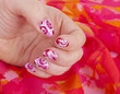 art modern pink abstract manicure