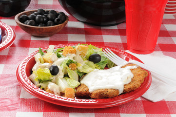 Poster - Breaded steak and salad