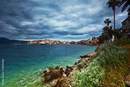 Obraz na płótnie canvas trzyczęściowy "tryptyk" Korcula. 