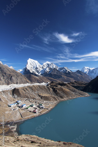 Board z aluminiowym obramowaniem Viw 3 jeziora z gokyo ri, region everest, nepal
