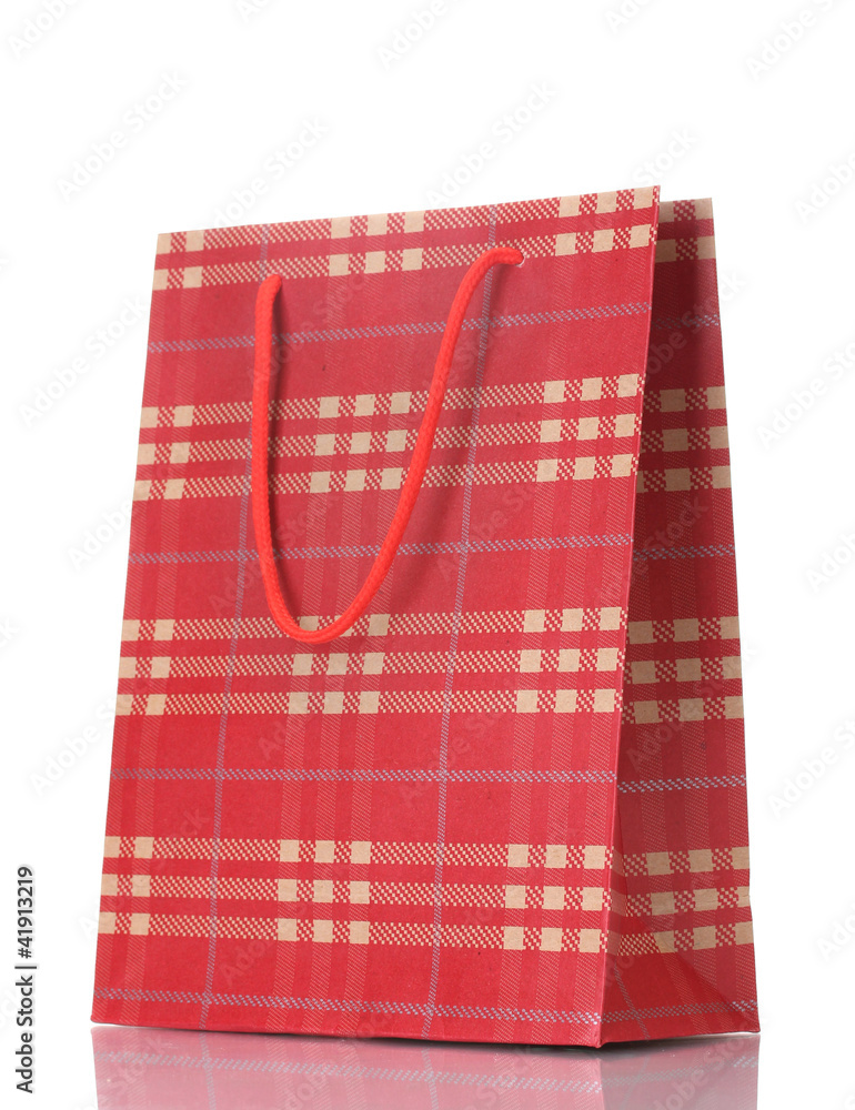 paper shopping bag isolated on white