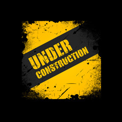 Grunge Under construction texture background, vector