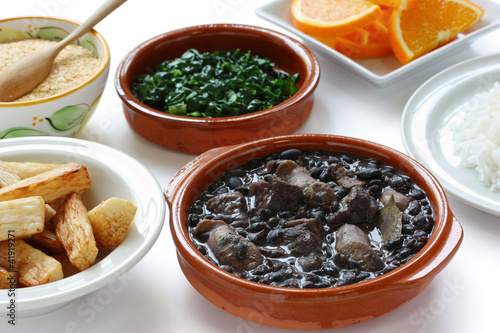 Fotografie, Tablou feijoada, black beans and meat stew, brazilian cuisine