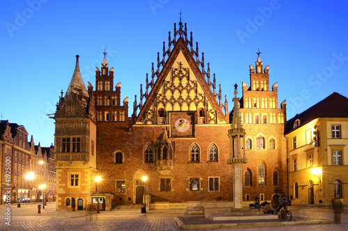 Nowoczesny obraz na płótnie old city hall in wroclaw