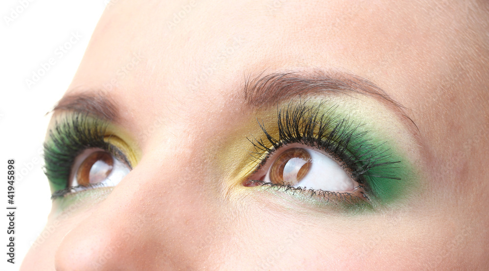 beautiful female eyes with bright make-up