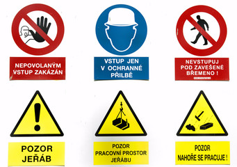 Czech Construction Signs