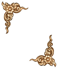 Wall Mural - flower carved frame