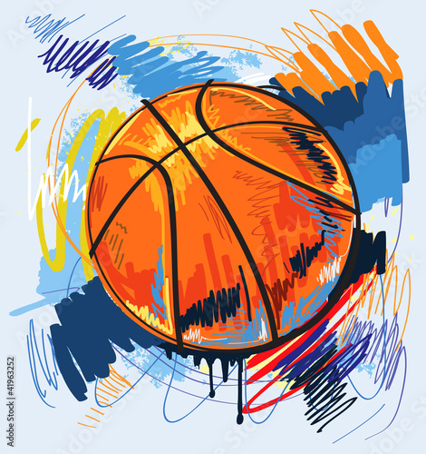 Naklejka dekoracyjna vector basketball