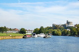Fototapeta Na sufit - Boats on River Thames, London with Windsor Castle in background