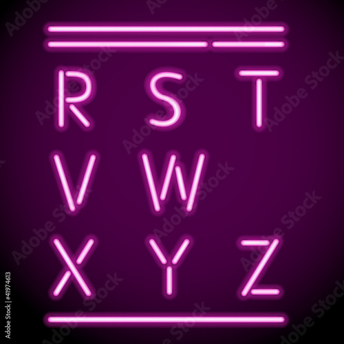 Board z aluminiowym obramowaniem Alfabet wektor neon light, r-z