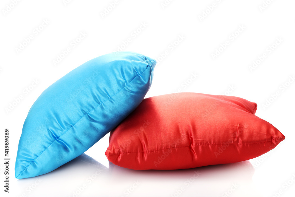 bright pillows isolated on white