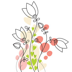 Wall Mural - Pastel floral background