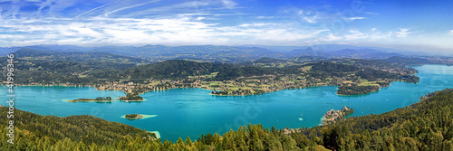 Obraz na płótnie canvas dwuczęściowy "dyptyk" Panorama jeziora Wörthersee
