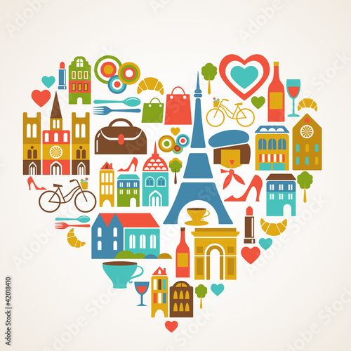 Naklejka na meble Pars love - vector illustration with set of icons