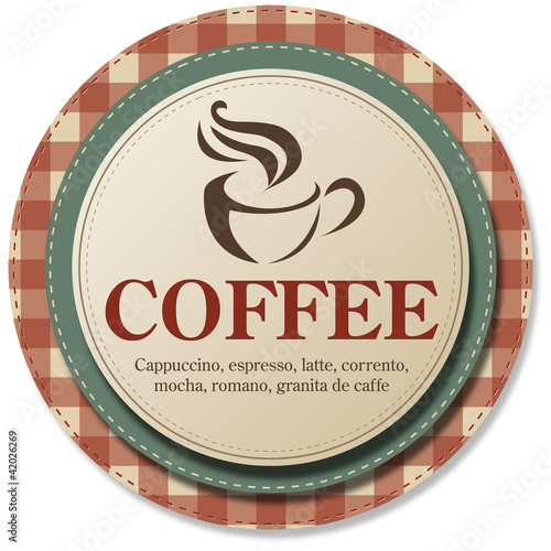 Nowoczesny obraz na płótnie Coffee label