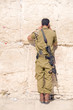 Israel military man praying The Western Wall Jerusalem Palestine