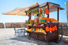 Shop With Fresh Fruits  Juices In Akko,, Israel