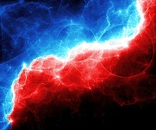 Abstract Red And Blue Lightning