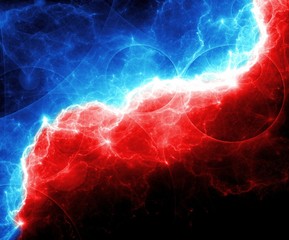 abstract red and blue lightning