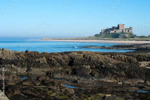 Obraz na płótnie canvas czteroczęściowy "tetraptyk" Zamek Bamburgh